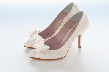 topuklu yedi beyaz arka plan güzel beyaz Düğün Ayakkabı