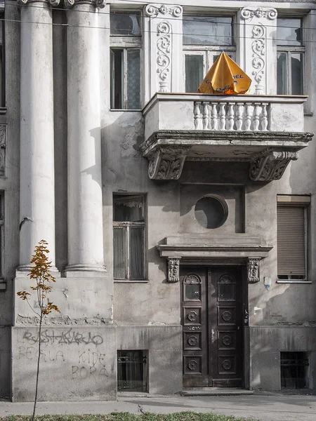 Yellow umbrella and yellow tree — Stock Photo, Image