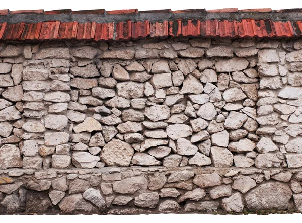 Beyaz arka plan üzerinde izole Drystone duvar — Stok fotoğraf