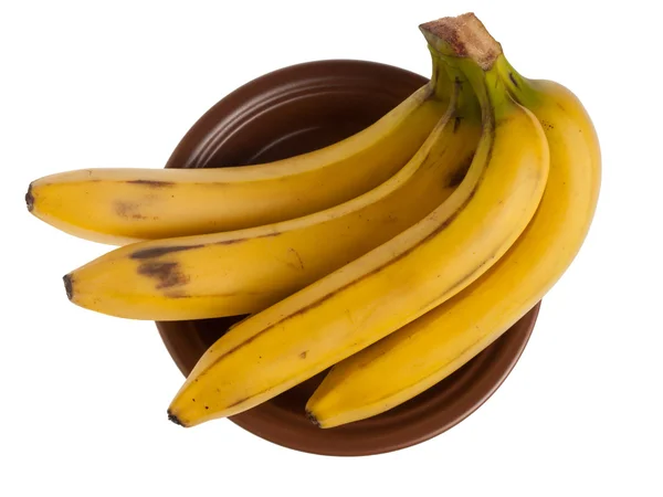 Ripe bananas bunch on plate — Stock Photo, Image