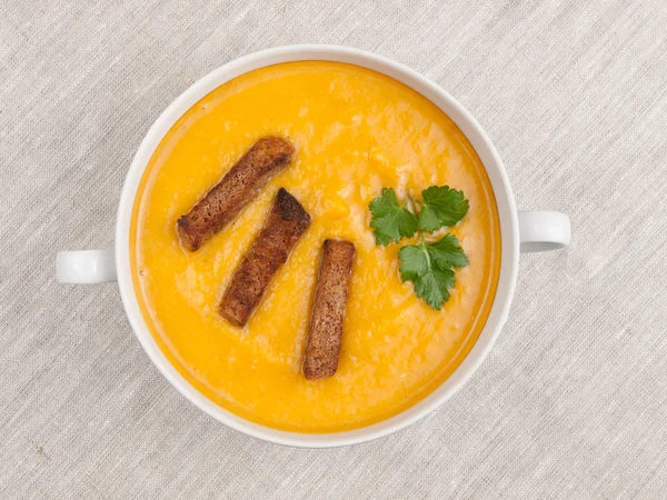 Zuppa di zucca vista dall'alto — Foto Stock