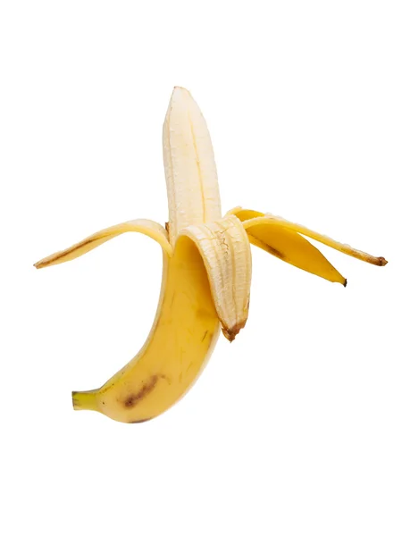 soyulmuş muz üzerinde beyaz izole