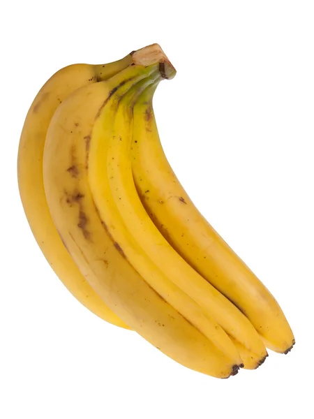 Csomó elszigetelt fehér érett banán — Stock Fotó