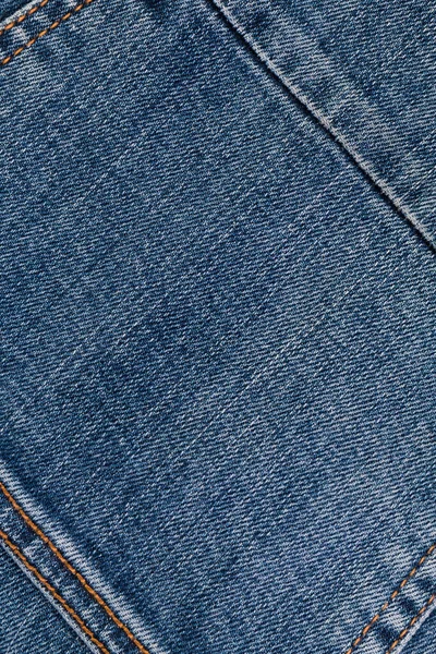 Denim Jeans Texture Seam Background Closeup Blue Colored Cotton Fabric — Stock Photo, Image