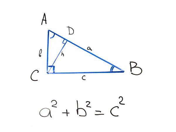 Pythagorean theorem on whiteboard Stock Photo