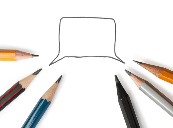 Speech Bubble With Pencils — Stock Photo, Image