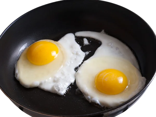 Gebakken eieren op pan — Stockfoto