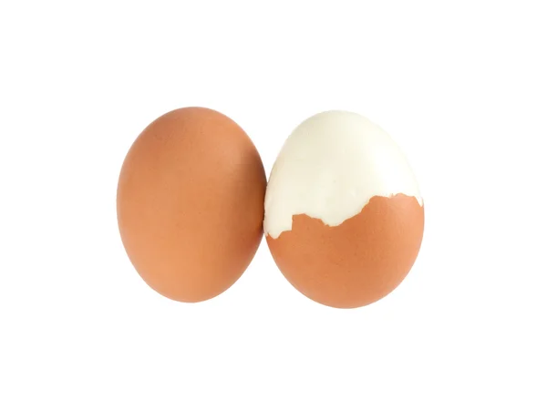 Dvě vejce, izolované na bílém — Stock fotografie