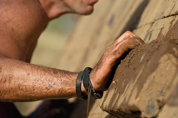 Mud race löpare — Stockfoto