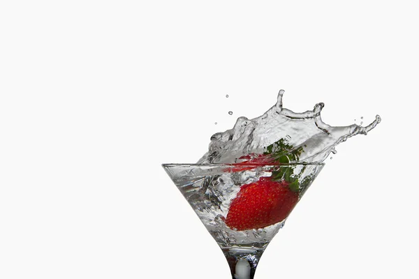 Bebida cóctel de fresa con salpicadura — Foto de Stock