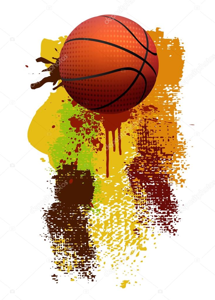 Desenho de A bola de basquete pintado e colorido por Usuário não