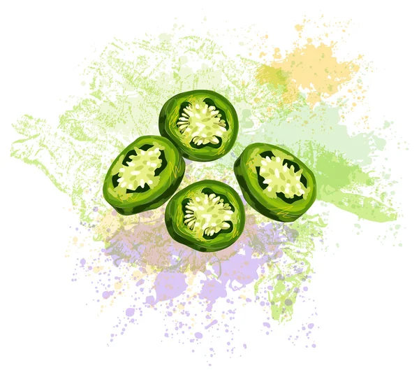 Jalapeno slices — Stock Vector