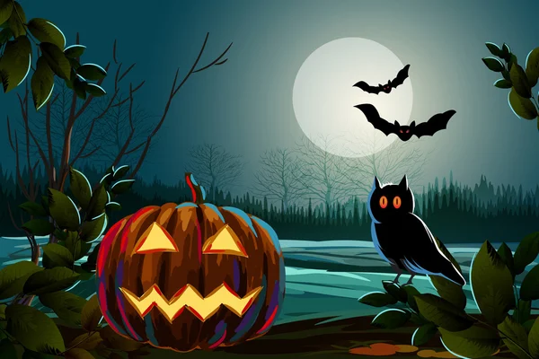 Spooky Halloween Background — Stock Vector