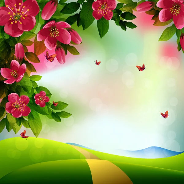 Beautiful Spring Background — Stock Vector