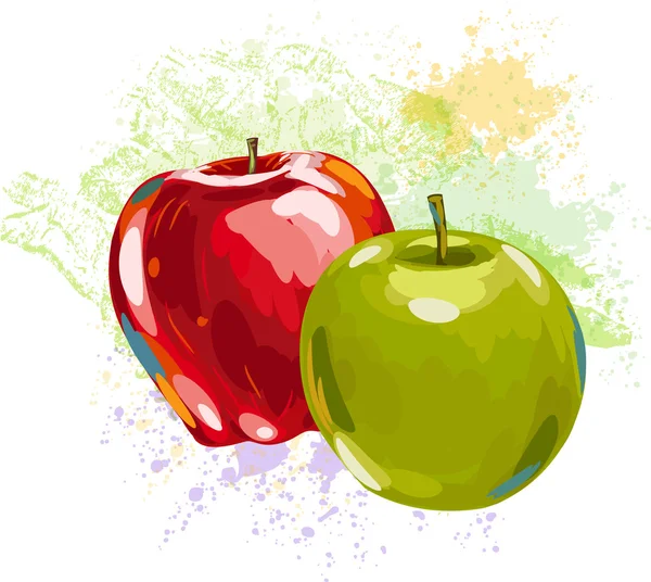 kırmızı ve yeşil elmalar