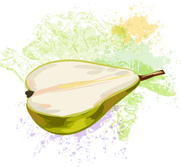 Arka plan üzerinde armut dilim grunge noktalar