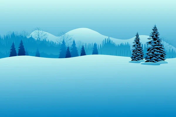 Beau paysage d'hiver — Image vectorielle