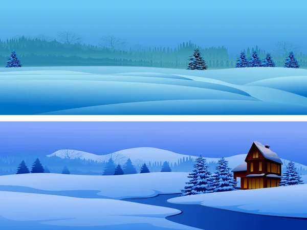 Beaux paysages d'hiver — Image vectorielle