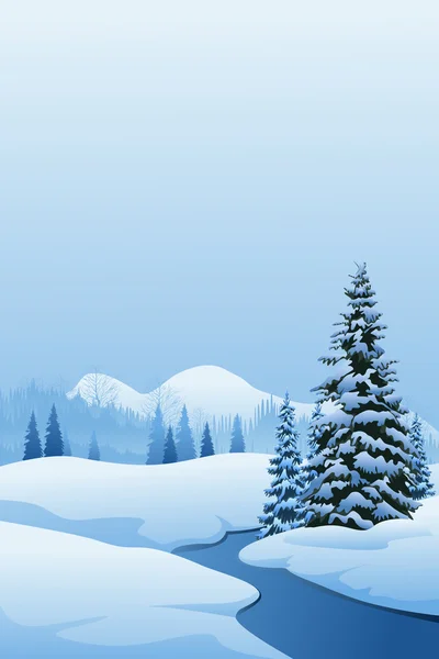 Beau paysage d'hiver — Image vectorielle