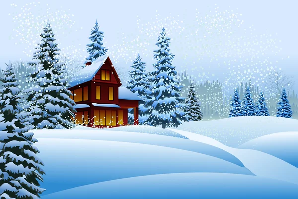 Krásná zimní krajina — Stockový vektor