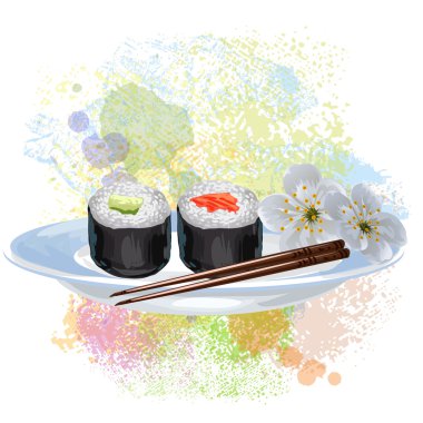 Suşi üzerinde boya lekesi