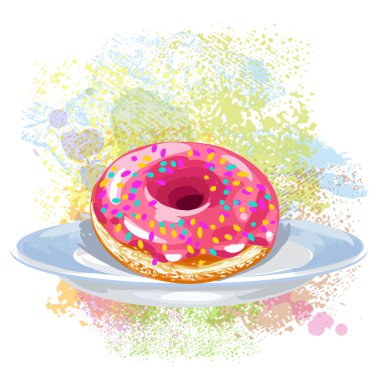 Boya lekesi üzerinde sırlı Donut