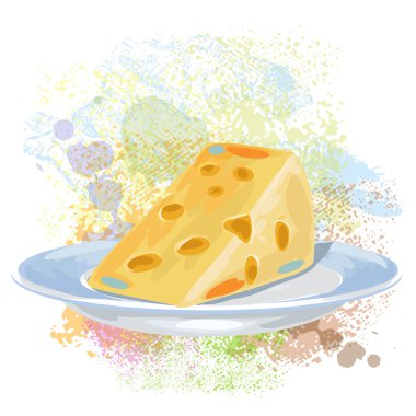 Boya lekesi üzerinde peynir