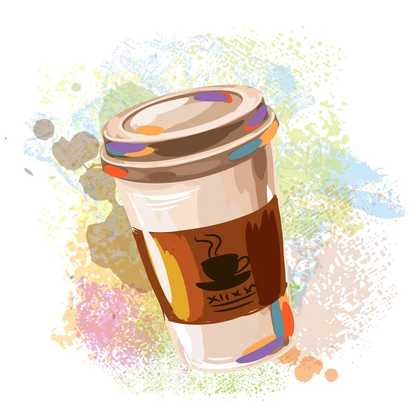 Kawa na plamami farby — Wektor stockowy