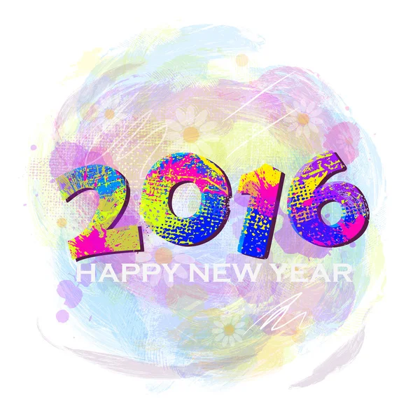 2016 年、新年あけましておめでとうございます — ストックベクタ