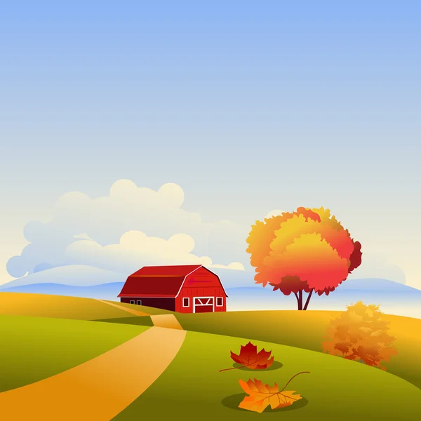 Outono paisagem rural —  Vetores de Stock