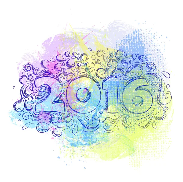 2016, Happy New Year — Stock Vector