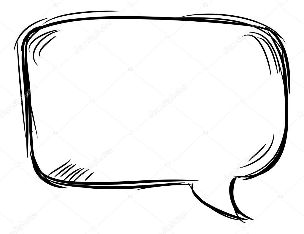 Sketch Speech Bubble. Hand drawn blank Speech Bubble. Dialog empty cloud on  white background. Vector illustration. 16593347 Vector Art at Vecteezy