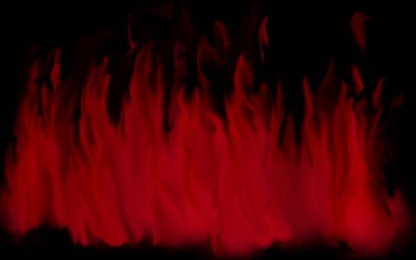 Painted red fire on a black background