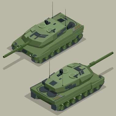 Tank 3D izometrik çizimde düz. Askeri nakliye. Askeri Tank. Askeri Tank izometrik. Askeri Tank vektör. Tank Eps.
