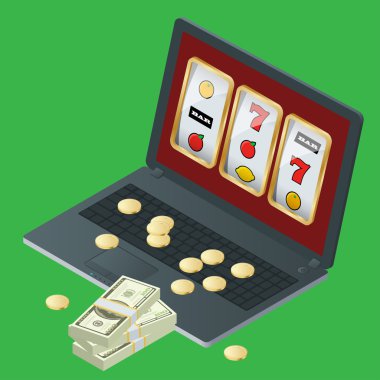 Poker, iskambil kartları, rulet ile Casino vektör illüstrasyon tasarımı. Casino popüler kumar online oyunlar semboller kompozisyon poster rulet kartları güverte ve bingo soyut vektör illüstrasyon ile