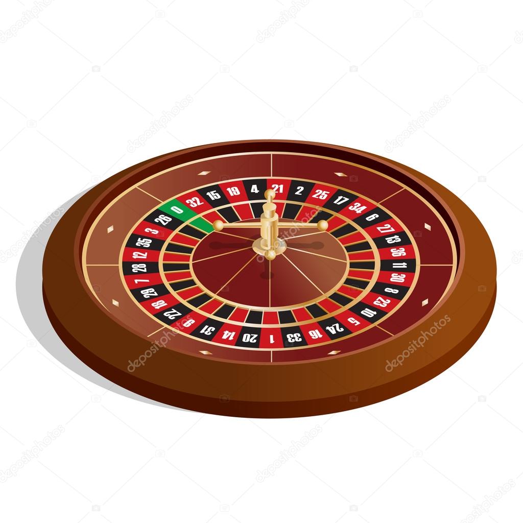 Roulette wheel. 3d image. Realistic casino gambling roulette wheel isolated on white background vector illustration
