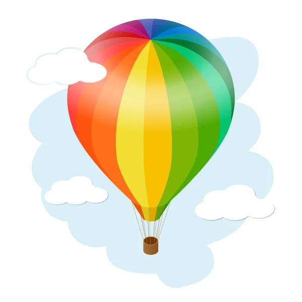 Heißluftballon-Symbol. flache 3D-Vektor isometrische Illustration Heißluftballon. — Stockvektor