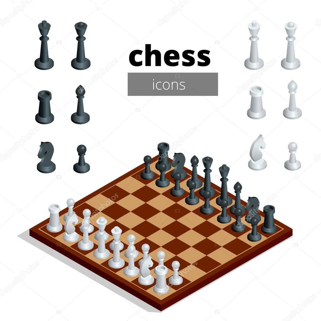 vetor isométrico de ícone de xadrez de jogo de robô. jogo online