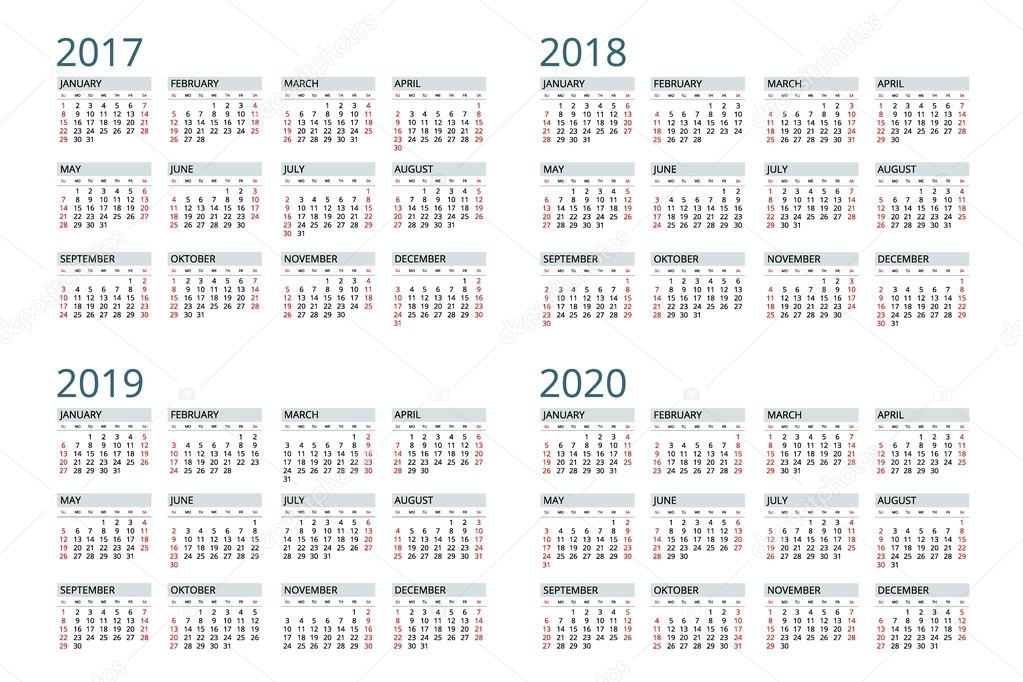  Kalender voor 2020 2020 2020 2020 Week begint zondag 
