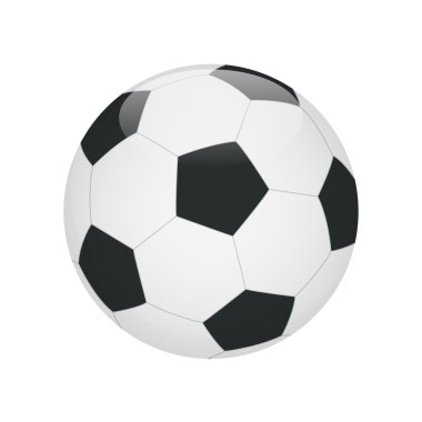 Klasik futbol topu beyaz arka plan üzerinde izole. Futbol topu simgesi. Düz 3d vektör çizimi