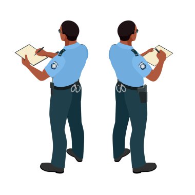 Policeman in uniform. Policeman icon. Policeman vector.