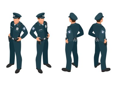 Policeman in uniform. Policeman icon. Policeman vector.