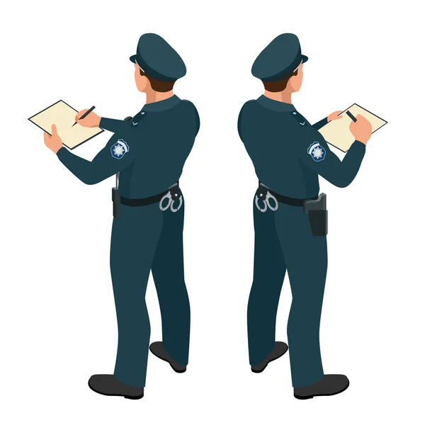 Un policier en uniforme. L'icône du policier. Vecteur policier . — Image vectorielle