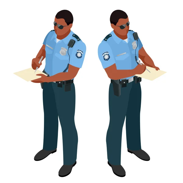 Un policier en uniforme. L'icône du policier. Vecteur policier . — Image vectorielle