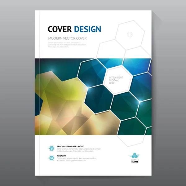Mavi yıllık rapor broşür broşür ve ilan şablon A4 boyutu tasarım, kitap kapak düzeni tasarımı, soyut mavi sunu şablonları — Stok Vektör