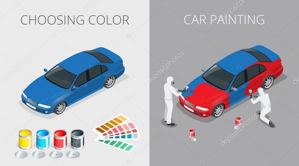 Car painting process Stock Vector Image by ©Golden Sikorka 110872604