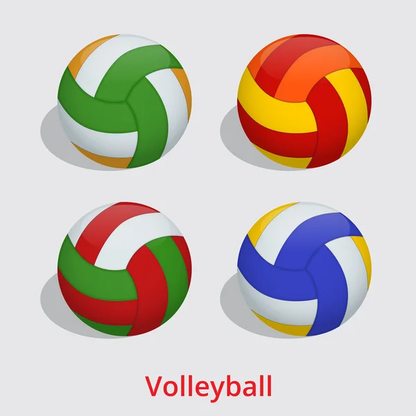 Balle de volley-ball isolée sur fond blanc comme symbole sportif et de fitness d'une activité de loisir en équipe jouant avec une balle en cuir servant de volley et de rallye dans des tournois de compétition . — Image vectorielle