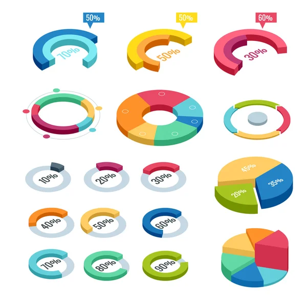 Diagramm und Grafik isometrisch, Geschäftsdiagramm Datenfinanzierung, Graphenbericht, Informationsdatenstatistik, Infografik Analysewerkzeuge Illustration. — Stockvektor