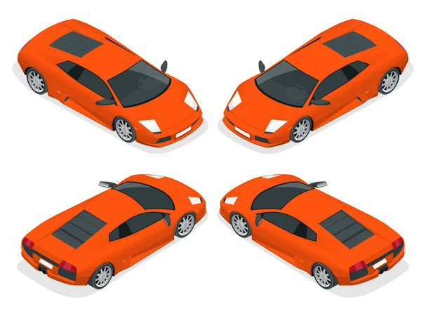 Isometrisk sportbilar. Av bil ikoner i vector. — Stock vektor