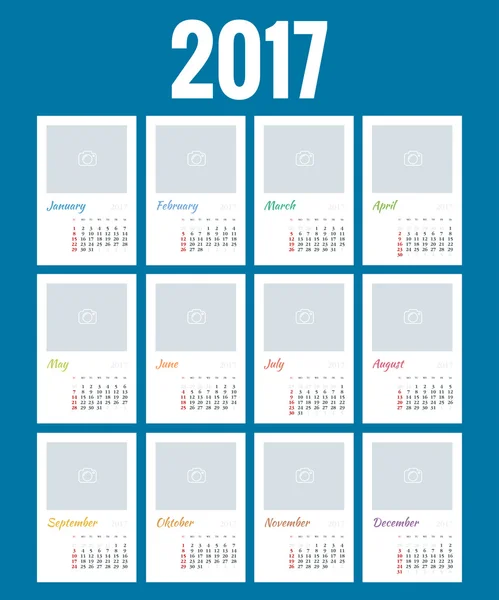 Calendário para 2017 —  Vetores de Stock